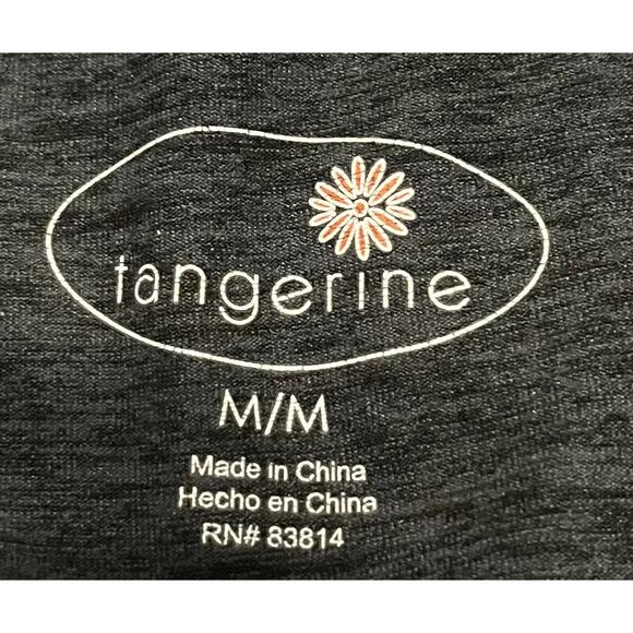 TANGERINE HI-RISE CROP LEGGINGS, WOMENS, M, HEATHER GREY, PURPLE TRIM, ANKLE ZIP - Picture 9 of 11